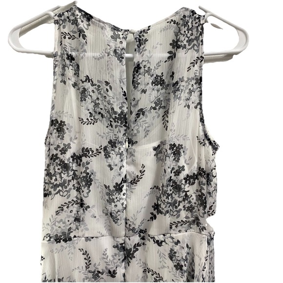 Calvin Klein Elegant White&Gray Floral Halter Long‎ Dress Mother Of Bride 6 EUC - Picture 5 of 10